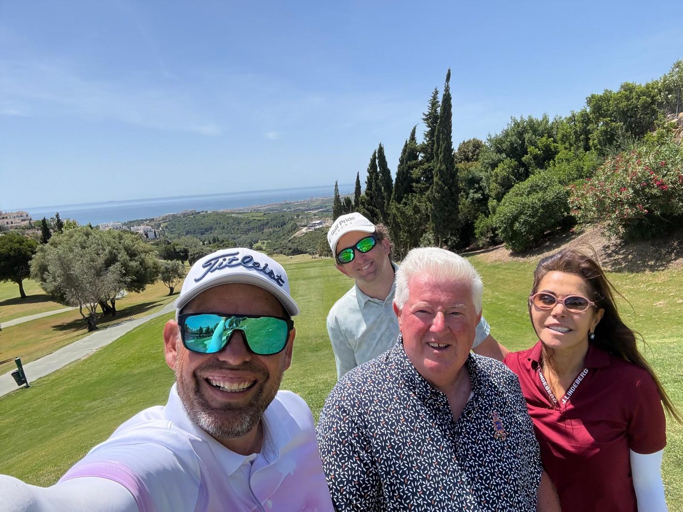 Wednesday Twilight Golf society members on the course with sea views