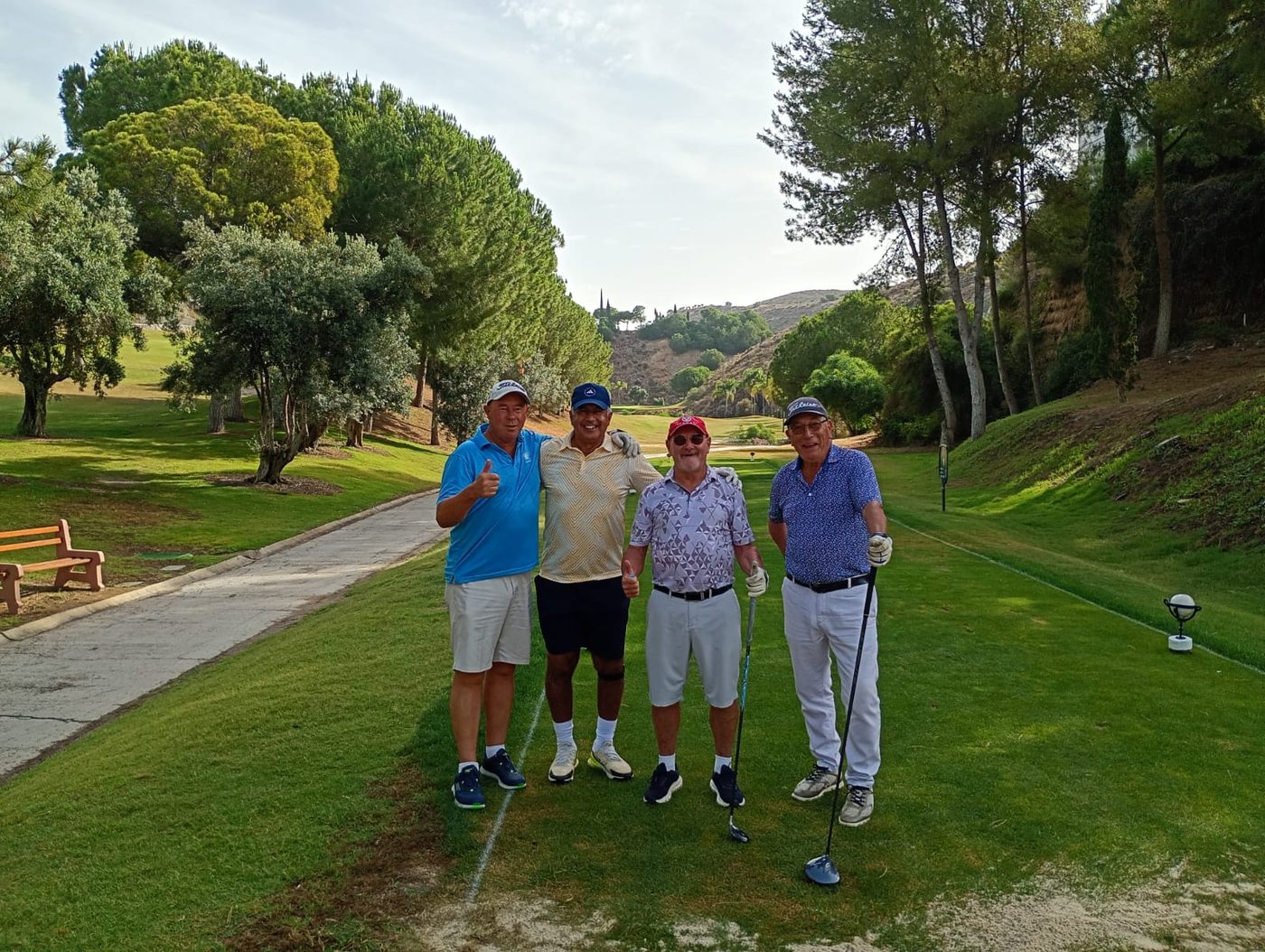 Group of golfers on the tee