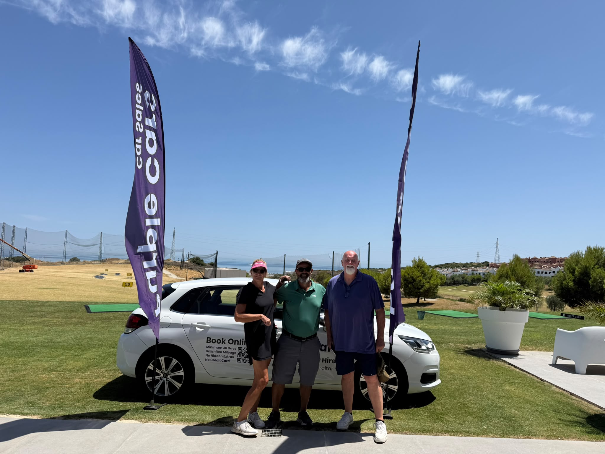 Society members with the Purple Cars sponsored car at Azata Golf